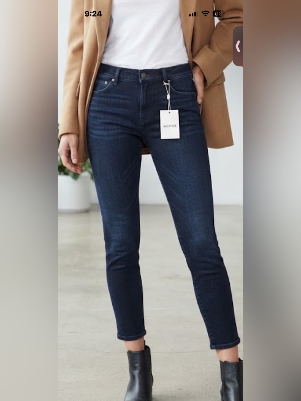 MOTHER Dark Blue Ankle skinny jean in Coffee Tea Or Me Wash NWT